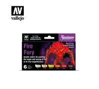 Vallejo Pinturas de modelo VAL70243 Fire Fury – Acrílico, juego de 6 botellas