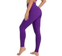 VALANDY Leggings de Cintura Alta para Mujer, elásticos, Control de Abdomen, Entrenamiento, Correr, Yoga, Talla Regular y Grande, Paquete de 1 Morado., XXL