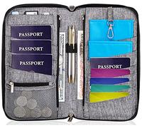 Valante - Organizador de Documentos de Viaje Familiar, Capacidad RFID, para Pasaporte, Color Gris, Grande, Cartera RFID
