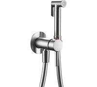 VALAZ Grifo Bidet Empotrado Acero Cepillado Protección PVD | Grifo Monomando Bidet | Ducheta Higiénica WC, Agua Fría y Caliente, Ahorro de Agua | Instalación Facil | Latón, Inoxidable, Serie Guadiana