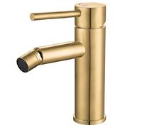 VALAZ Grifo Bidet Oro Mate Serie Ason | Grifo Monomando Lavabo, Apertura en Frío, Mezclador Agua Fría y Caliente, Ahorro de Agua | Instalación Fácil y Rápida | Latón