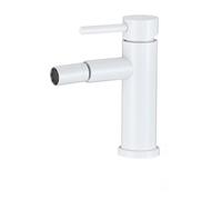 VALAZ Grifo de bide monomando redondo blanco con caño curvo mezclador agua fría y caliente de latón Serie Jabalon