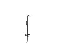 VALAZ Segura Columna de ducha y bañera termostática cuadrada de latón de altura regulable en color negro mate - 40x40 cm
