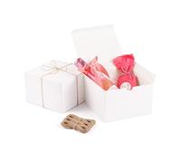 ValBox 6 x 6 x 4 cajas de regalo con cordel de 29,8 m 20 paquetes de cajas de regalo de papel blanco con tapas para regalos, cajas de magdalenas, fácil de montar para damas de honor
