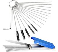 Valchoose Premium Jet Cleaning Brushes, Carb Carburetor Cleaners Made of Heavy Duty Density Nylon and Stainless Steel 13 Cleaning Wires Set + 5 Nylon Brushes + 10 Cleaning Needles
