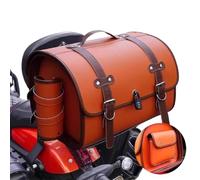 Valcla Bolsa Moto Asiento Trasero para Benelli Caffe Nero 250 2008-2020, Bolsa Trasera Moto Impermeable Cuero PU, Maleta Moto Trasera, Bolsa Moto Almacenamiento,D Orange+Brown