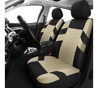 VALCLA Fundas Asientos Coche para Audi S1 8X/S1 8X Sportback/S7 Sportback/S8 D2 D3 D4 D5 - Funda Asiento Universales Delantero y Trasero Impermeable Antideslizante, Accesorios Coche,E Beige