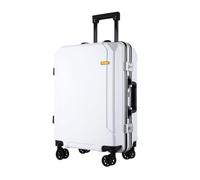 VALCLA Maletas Viaje Maleta de Gran Capacidad, Caja de contraseña de Rueda Universal, Maleta con Cubierta de Carrito portátil for Hombres y Mujeres Maletas Equipaje(White,24in)