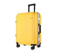 VALCLA Maletas Viaje Maleta de Gran Capacidad, Caja de contraseña de Rueda Universal, Maleta con Cubierta de Carrito portátil for Hombres y Mujeres Maletas Equipaje(Yellow,22in)