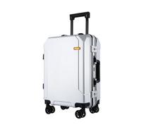 VALCLA Maletas Viaje Maleta de Gran Capacidad, Caja de contraseña de Rueda Universal, Maleta con Cubierta de Carrito portátil for Hombres y Mujeres Maletas Equipaje(Silver,28in)