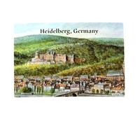 VALDEIG Imán de Heidelberg para nevera de Alemania Alemania Baden-Württemberg Souvenir imanes para niños, mini imanes de nevera, regalo, decoración, castillo del Rin, Universidad