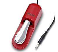 VALDI BP-3 - Pedal de sostenimiento rojo - Pedal universal para piano de teclado, pianos digitales, teclados MIDI y sintetizadores - Interruptor de conversión para todas las marcas - Jack de 1/4