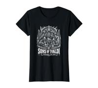 Valdi Hijos de Valdi Tesoros para Dioses Vikingos Camiseta gráfica económica, Mujer, Negro, S