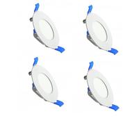 Valdi Led Pack 4 Placas Led A 12v 3w 3000k - marco blanco Autocaravana, Ojos De Buey Led Para Techo, Foco Led Interior, Led Techo, Panel Led, Empotrar Para Caravana, Camper, Instalaciones A 12v