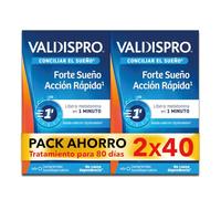 VALDISPRO Forte Sueño Acción Rápida - 1,9 mg de Melatonina - Extra Fuerte - Sin Gluten, Sin Lactosa - 80 Comprimidos (2 × 40)
