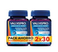 VALDISPRO Sueño Acción Rápida - Gominolas con Melatonina 1,9mg y Melisa para Conciliar el Sueño, Ayuda a Dormir Rápidamente, Sabor Bayas, Vegano, 2x30 Gominolas