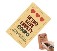 Vale de tarjeta de amor - cuponesde amor de 24 piezas | Libro de cuponesromántico vintage, conjunto de cuponesde tarjetas románticas para sus parejas, esposa, novia, novio, esposo, San Valentín
