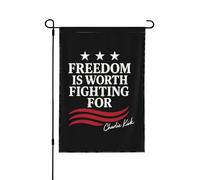 Vale la pena luchar por la libertad - Charlie Kirk. Banderas pequeñas para jardín de 12x18 pulgadas, doble cara, para exteriores.