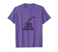 Vale más Que mi inspiración para la recuperación de adicciones Camiseta, Hombre, Morado Jaspeado, XL