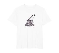 Vale más Que mi inspiración para la recuperación de adicciones Camiseta, Hombre Tallas Grandes, Blanco, 6X Alto