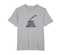 Vale más Que mi inspiración para la recuperación de adicciones Camiseta, Hombre Tallas Grandes, Gris Jaspeado, 6X Alto