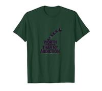 Vale más Que mi inspiración para la recuperación de adicciones Camiseta, Hombre, Verde Bosque, M