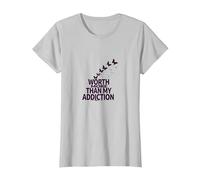Vale más Que mi inspiración para la recuperación de adicciones Camiseta, Mujer, Plata, 3XL