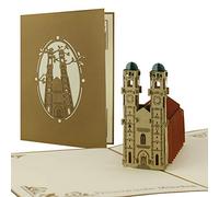 Vale para regalar de viaje a Múnich, excursión de Múnich, Iglesia de la señora Múnich, souvenir, hermosa tarjeta desplegable A08