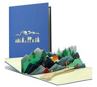 Vale para senderismo, camping, escalada, tarjeta de invitación para vacaciones de senderismo, tarjeta de viaje 3D Pop Up para alpinistas y excursionistas, H39AMZ