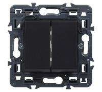 Valena Next Conmutador doble (Negro, Colocar, Plástico, 10 A)