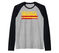 Valencia Ciudad España Vintage Estética Vacaciones de Verano Camiseta Manga Raglan