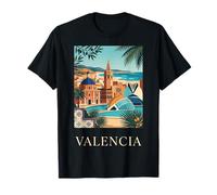 Valencia España Arquitectura Costera Viaje Póster Arte Camiseta