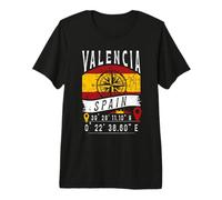 Valencia España Bandera GPS Coordenadas De Valencia Camiseta Premium