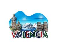 Valencia España Imán de refrigerador 3D Imán de recuerdo de viaje, España Hecho a mano Decoración de hogar y cocina Imán de nevera