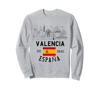 Valencia España Skyline Souvenirs Bandera España Hombres Mujeres Sudadera