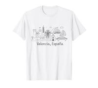 Valencia España Skyline Souvenirs Regalo España Hombres Mujeres Camiseta