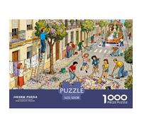 Valencia Insana Las Fallas Puzzle De Madera Impermeable Puzzles De 1000 Piezas Regalos para Adultos Desafiante Y Estimulante Rompecabezas Decoración del Hogar