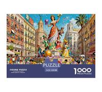 Valencia Insana Las Fallas Puzzle De Madera Impermeable Puzzles De 1000 Piezas Regalos para Adultos Desafiante Y Estimulante Rompecabezas Juegos Educativos