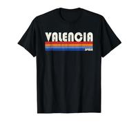 Valencia Spain Retro 70s 80s Style Camiseta gráfica económica, Hombre, Negro, L