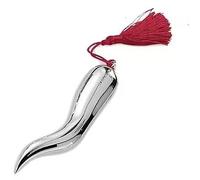 Valenti&Co Cuerno de resina plateada con borla borde 8 cm