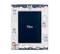 VALENTI & CO. - Disney Lilo y Stitch - Marco de madera de 13 x 18 cm - Portafotos de mesa con detalles en plata - Idea de regalo para recién nacido o regalo bautizo - Marco de fotos para habitación