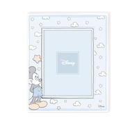 VALENTI & CO. - Disney Mickey Mouse - Marco de madera 13 x 18 cm - Portafotos de mesa con detalles en plata - Idea de regalo para recién nacido o regalo bautizo - Marco de fotos para habitación