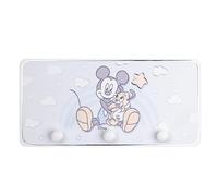 VALENTI & CO. - Disney Mickey Mouse - Perchero de madera estampado con detalles en relieve en plata - Perfecto como perchero de puerta, perchero de pared o toallero baño