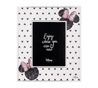 VALENTI & CO. - Disney Mickey y Minnie - Marco de madera 15 x 20 cm - Portafotos de mesa con detalles en plata - Idea regalo recién nacido o regalo bautizo - Marco de fotos para habitación infantil
