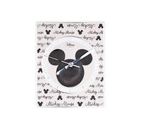 VALENTI & CO. - Disney Mickey y Minnie - Reloj de Mesa o para Colgar de Madera con Detalles en Plata - Idea Regalo recién Nacido o Regalo Bautizo - Reloj de Pared para habitación Infantil