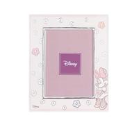 VALENTI & CO. - Disney Minnie - Marco de madera 13 x 18 cm - Portafotos de mesa con detalles en plata - Idea regalo nacimiento niña o regalo bautizo - Marco de fotos para dormitorio niña