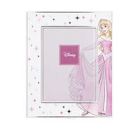 VALENTI & CO. - Disney Princess Aurora - Marco de madera 13 x 18 cm - Portafotos de mesa con detalles en plata - Idea regalo nacimiento niña o regalo bautizo - Marco de fotos para habitación de niña