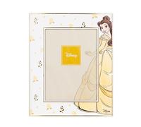 VALENTI & CO. - Disney Princess Belle - Marco de madera 13 x 18 cm - Portafotos de mesa con detalles en plata - Idea regalo nacimiento niña o regalo bautizo - Marco de fotos para habitación de niña