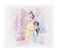VALENTI & CO. - Disney Princess - Cuadro de madera estampado 38 x 33 cm con detalles en plata - Decoración de pared, idea de regalo para recién nacido o regalo bautizo para habitación de niña
