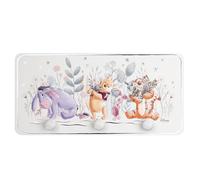 VALENTI & CO. - Disney Winnie The Pooh - Perchero de madera estampado con detalles en relieve en plata - Perfecto como perchero de puerta, perchero de pared o toallero de baño